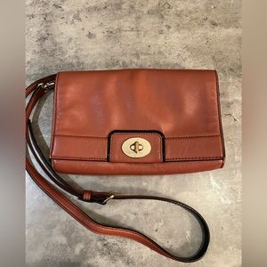 Kate Spade Hampton Road Juliana Crossbody Purse Brown Leather